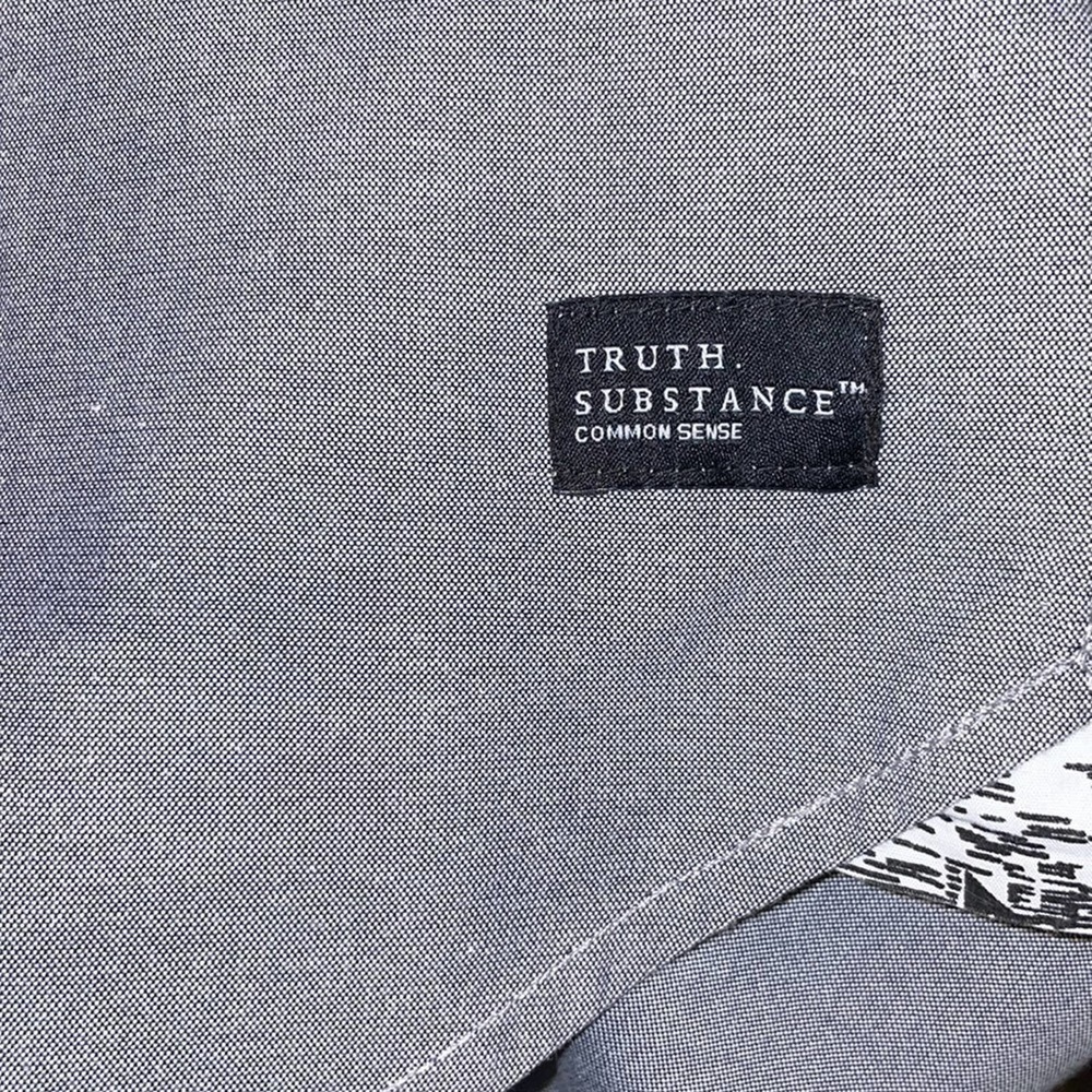 TRUTH.SUBSTANCE | Mens' short-sleeved button down shirt in grey Size Large - Picture 10 of 12
